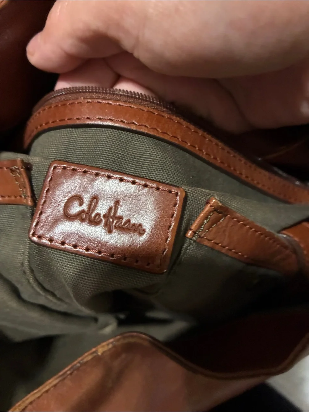 Cole Haan Cognac Brown Leather Duffel Tote